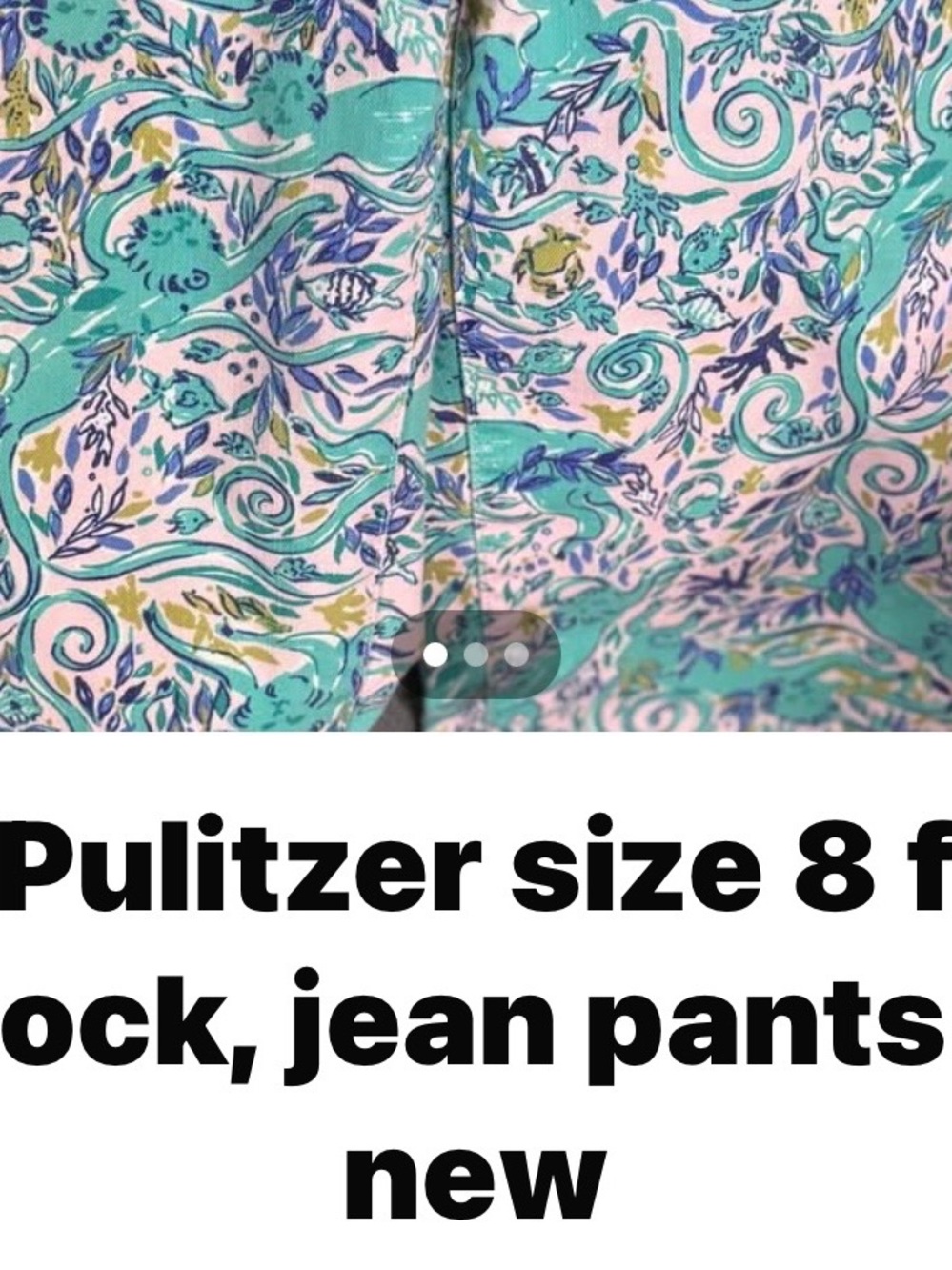 Lilly Pulitzer Teal, Pink & Blue Floral Cotton pants - Picture 4 of 4
